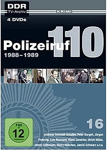 Polizeiruf 110 - Box 16 - Sammlung von acht spannenden 'Polizeiruf 110'-Folgen aus 1988-89 mit bekannten Ermittlern. Ideal für Krimi-Fans, die nostalgische TV-Klassiker lieben.