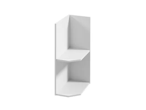 Eckwandregal für die Küche – Modernes Wandeckregal - Praktisches Eckregal mit 2 Fächern, ideal für Küche oder Esszimmer. Weißes Holzdesign, freistehend oder wandmontierbar, perfekt für platzsparende Lösungen.