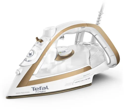 Tefal FV8042 Puregliss Dampfbügeleisen - Bügeleisen mit 2900 W Leistung, schneller Aufheizzeit und starkem Dampfstoß von 270 g/min für perfekte Ergebnisse. Patentiertes Micro-Calc-Filter-System schützt vor Flecken und erleichtert Ihre Wäschepflege.