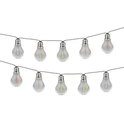 näve LED-Lichterkette Linda, 10-flammig, Solar - Outdoor Lichterkette mit 10 RGB-LEDs, Dämmerungssensor und 180 cm Zuleitung. Ideal für stimmungsvolle Beleuchtung im Garten oder auf der Terrasse.