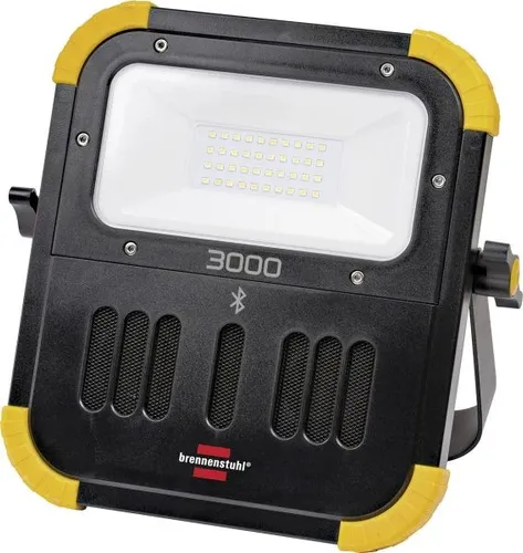 Brennenstuhl LED Akku Strahler BLUMO 3000 A mit Bluetooth-Lautsprecher - LED-Baustrahler mit IP 54 Schutz, perfekter Begleiter für Baustellen und Outdoor-Aktivitäten, bietet Licht und Musik in einem.