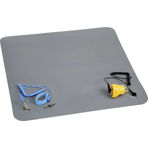 Quadrios ESD-Tischmatten-Set Grau 550mm x 550mm in grau von Quadrios