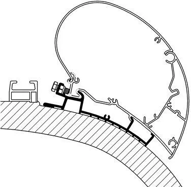 Thule Omnistor 9200/6300 Adapter für Carthago Chic bis Bj. 2014, 350cm