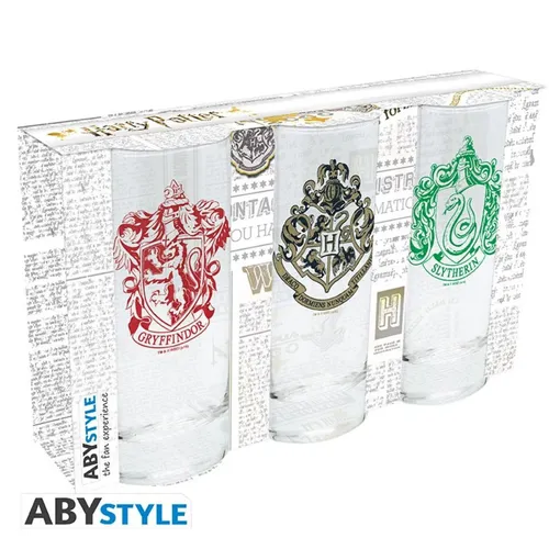 HARRY POTTER - 3er Set Trinkgläser - Hochwertiges Trinkgläser-Set für Fans, ideal für besondere Anlässe oder den Alltag. Mit einzigartigem Design bringt es den Zauber von HARRY POTTER in Ihr Zuhause.