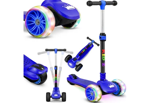 KIDIZ® Roller Kinder Scooter X-Pro2 - Faltbarer Dreiradscooter mit leuchtenden PU-Rädern, höhenverstellbarem Lenker und intuitiver Schwerkraftlenkung für Kinder von 3-12 Jahren – sicherer Fahrspaß garantiert!