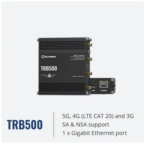 Teltonika TRB5005G Gateway - 5G IoT Gateway für zuverlässige Datenübertragung, ideal für industrielle Anwendungen und Smart Cities