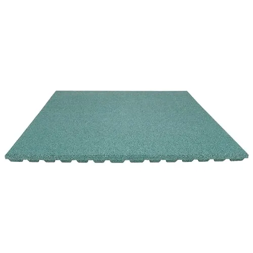 TOPRUBBER Fallschutzplatte 100x100x4 cm Grün Gummiplatte Fallschutzmatte Spielplatzmatte