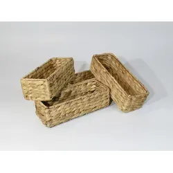 Besteckkörbe 4er Set 'Hanna' aus Wasserhyazinthe in silber von artra design