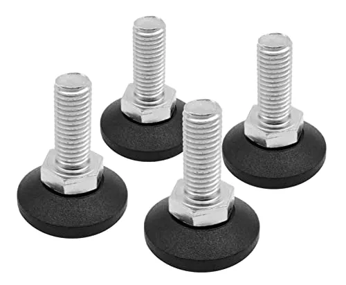 Design61 4x Verstellschraube Justierschraube Ø 38 mm mit verzinkter Stellschraube M12 x 40 mm (Fuß drehbar)