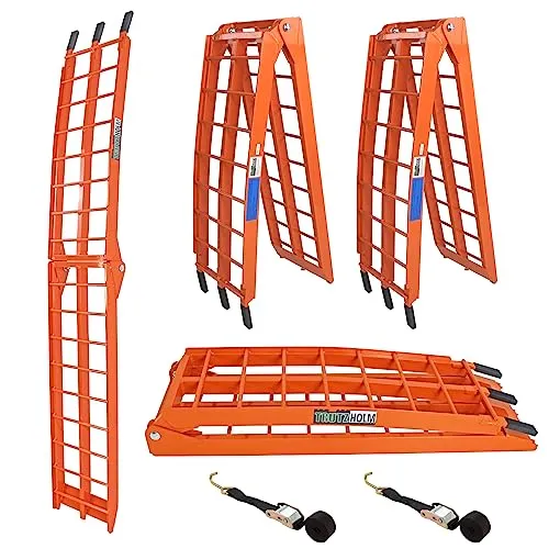 TRUTZHOLM 2x Klappbare Auffahrrampe 180 cm - Traglast 680 kg - Zubehör für Autoanhänger – Leichte und stabile Alu-Auffahrrampe mit einer Traglast von bis zu 680 kg, ideal für den sicheren Transport von Motorrädern und Kleinfahrzeugen.