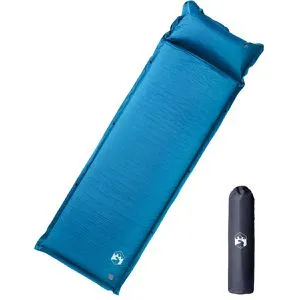 vidaXL Isomatte mit integriertem Kissen - Isomatte mit Fußpumpe und 19D-Schaum, selbstaufblasend und wasserfest – ideal für Camping und Outdoor-Aktivitäten, bequem und erweiterbar für zusätzlichen Komfort.