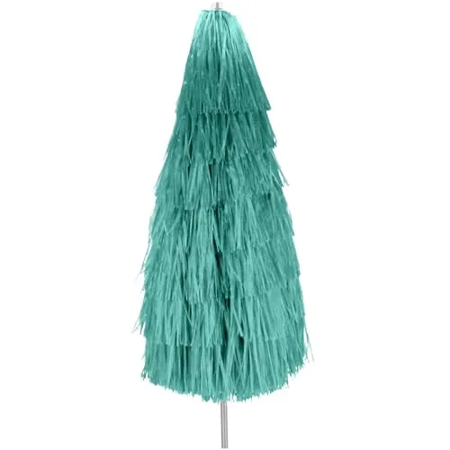 Hawaii Sonnenschirm 180/200cm Türkis mit Fransen in türkis von Jan Kurtz