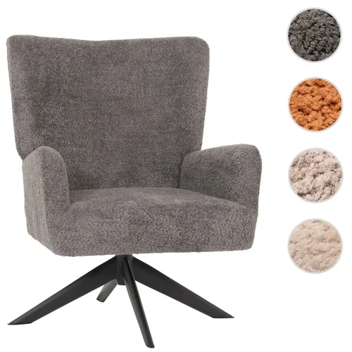 Lounge-Sessel HWC-N65, drehbarer Cocktailsessel aus Chenille - Stilvoller Lounge-Sessel mit extra dicker 15 cm Polsterung für höchsten Komfort, um 360° drehbar – perfekt für Wohnzimmer und modern eingerichtete Räume.