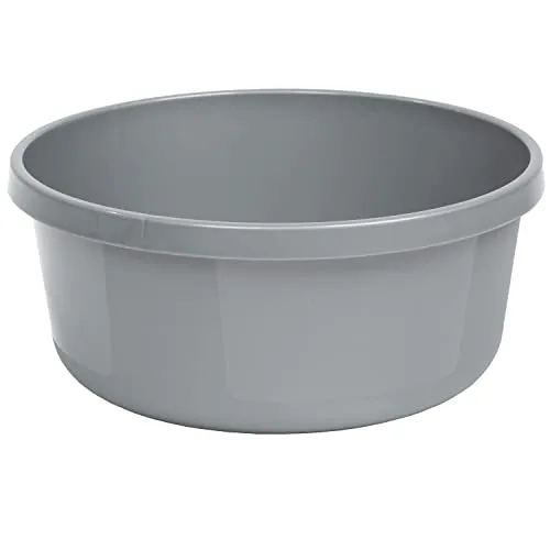 1 x Schüssel 8 Liter - rund- Ø32x14cm - grau - Waschschüssel Spülschüssel Wasserschüssel Kunststoff Spüle Waschbecken Wanne Box - Abwaschschüssel 11