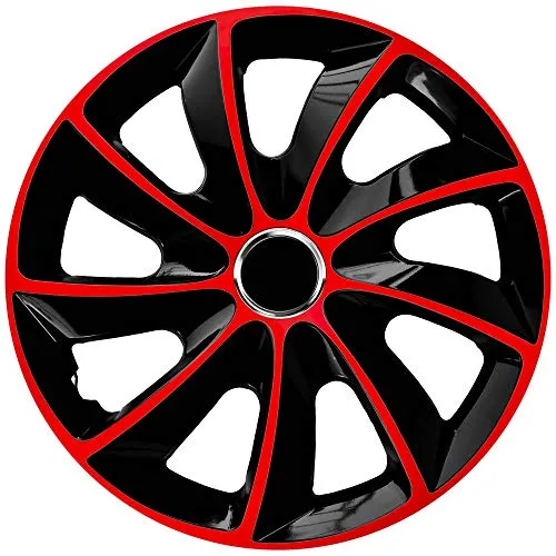 4x Radkappen STIG EXTRA Rot Schwarz 15