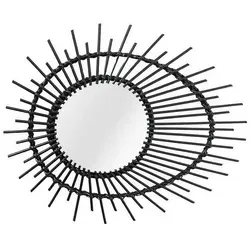 Kayoom Aina Rattan Wandspiegel 125 cm in schwarz von Kayoom