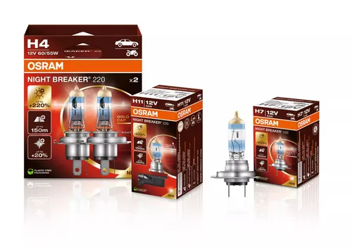 Produktbild OSRAM NIGHT BREAKER 200 H4 55/60W 12V Halogen Leuchtmittel
