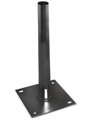 A.S. SAT 30310 Aluminium Standfuß 1m Ø 50 mm - Sat-Montagezubehör mit salzwasserbeständigem Aluminium, ideal für Küstenregionen und Balkonmontage, stabil durch Verstärkungskragen.