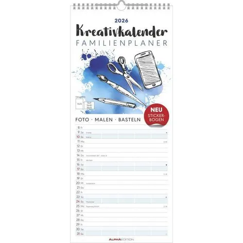 Kreativ-Kalender Familienplaner 2026 von Various Publishers