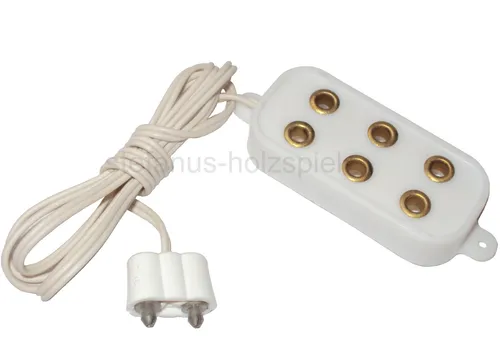 3-fach Verteiler Verteilerleiste für 3,5V Puppenhauselektrik, Kahlert 69463 weiß