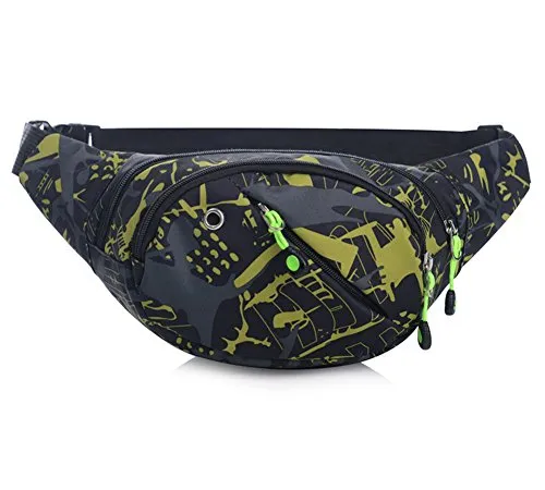 wasserdichte Bauchtasche Gürteltasche Damen Herren Outdoor Sport Hüfttasche für Freizeit Reise Wandern Grün01