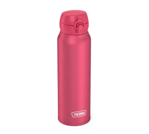 THERMOS ULTRALIGHT BOTTLE 0,75 l - Deep Pink Mat - Thermobehälter aus leichtem Edelstahl, hält Getränke bis zu 10 h heiß und 24 h kalt, absolut dicht mit Safety Lock für maximale Sicherheit.