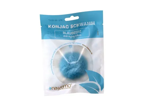 Nawemo Gesichtsschwamm Nawemo Konjac Schwamm Blaubeere, mit Anti-Aging Effekt, 1 tlg.