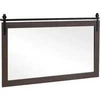 Costway Rechteckiger Spiegel mit Holzrahmen 100 x 66 cm Dunkelbraun - Stylischer Wandspiegel im Landhausstil mit robustem Massivholzrahmen. Ideal für Wohnzimmer oder Schlafzimmer, schafft er eine gemütliche Atmosphäre und bietet ein klares Reflexionsbild.