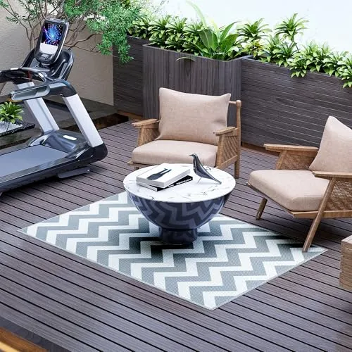 Outsunny Wasserdichter Outdoorteppich 121 x 182 cm - Gestalten Sie Ihre Terrasse stilvoll mit dem vielseitigen Outsunny Outdoorteppich. Doppelseitig nutzbar, robust und wasserabweisend – ideal für Balkon, Camping oder Wintergarten.