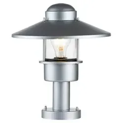 Elstead Klampenborg Außen-Stehleuchte E27 32cm Silber IP44 - Lampen für den Außenbereich, elegante Sockelleuchte aus robustem Edelstahl und klarem Glas, ideal gegen Salz- und UV-Schäden, dimmbar für eine individuelle Lichtatmosphäre.