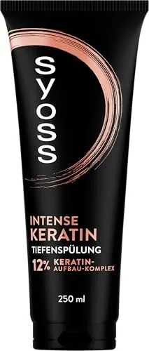 Produktbild Syoss Tiefenspülung Intense Keratin (250 ml), pflegende Spülung mit 12% Keratin-Aufbau-Komplex, Haarspülung stärkt schwaches, brüchiges Haar von innen