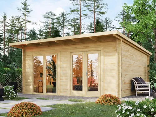 Fjordholz Gartenhaus Modell Berlin 70 D Modern mit Pultdach