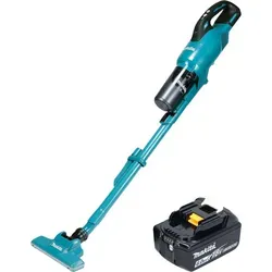 Makita DCL 286 FG Akku Staubsauger 18 V mit 6,0 Ah Akku - Bodenstaubsauger mit bürstenlosem Motor, leise und effizient, ideal für Autos und schwer zugängliche Bereiche, inklusive Zyklonabscheider für hohe Saugkraft.