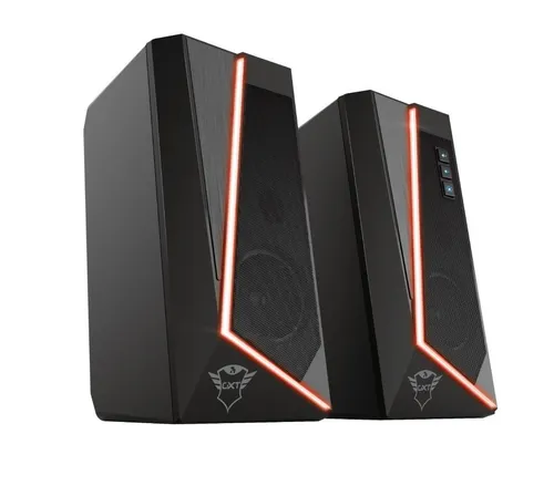Trust Gaming GXT 609 Zoxa - 12 W RGB Lautsprecher für PC mit 6 Beleuchtungsmodi, minimalistisch und USB-betrieben für mühelosen Genuss