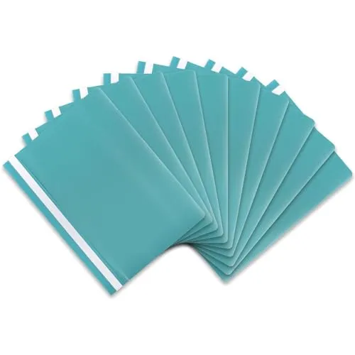 itenga 10er Pack Schnellhefter A4 Plastik stabil PP Kunststoff Sicht Hefter Mappe genarbt (türkis)