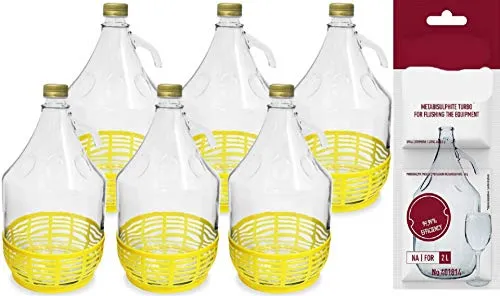 lilawelt24 6er Set 5L Glasballon mit Schraubverschluss