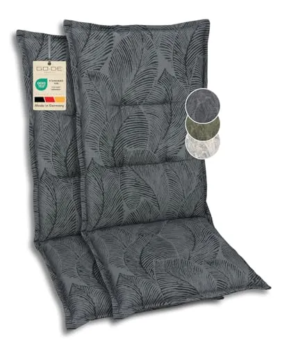 GO-DE Textil Polsterauflagen für Hochlehner-Gartenstühle in grau von GO-DE Textil