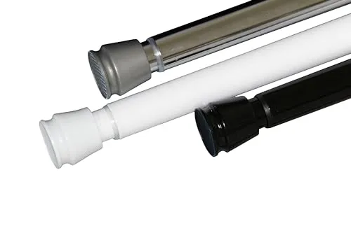 Teleskopstange ausziehbar (weiß, 70-120 cm) Kein Bohren & Rost, rutschfest, verstellbar Duschvorhangstange Duschstange, ausziehbar Kleiderstange für Schrank, Badezimmer, Fenster oder Türen