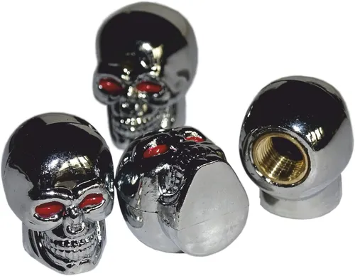 Hermann Schütz Ventilkappen Vent-Cap Totenkopf silber 4er-Set