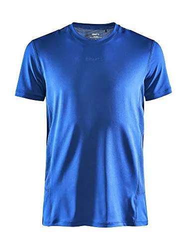Craft ADV ESSENCE SS Tee mit Mesh-Einsätzen - blau XL - Trainingsbekleidung für Fitness, Joggen und Radfahren, mit schnelltrocknendem Material und atmungsaktiven Mesh-Einsätzen für optimalen Komfort.