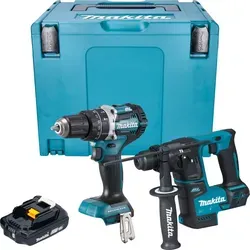 Makita DLX 2278 A1J Akku Kombo Kit mit DHP 484 und DHR 171 - Praktisches Akku-Komplettset für vielseitige Schraub- und Bohrarbeiten. Enthält leistungsstarke Geräte mit bürstenlosen Motoren und LED-Beleuchtung für optimalen Komfort und Sicht.