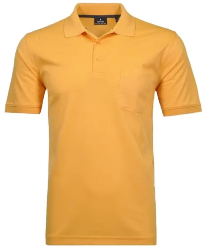 RAGMAN Herren Softknit-Polo mit Brusttasche, GELB, L von RAGMAN