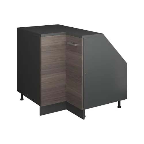 Vicco Unterschrank R-Line, Edelgrau/Anthrazit, 75.6 cm mit 1 Tür - Der praktische Küchenschrank R-Line nutzt Dachschrägen optimal aus und bietet mit 60 cm Tiefe viel Stauraum für Geschirr und Vorräte. Robuste Bauweise und ansprechendes Design machen ihn ideal für jede Küche.