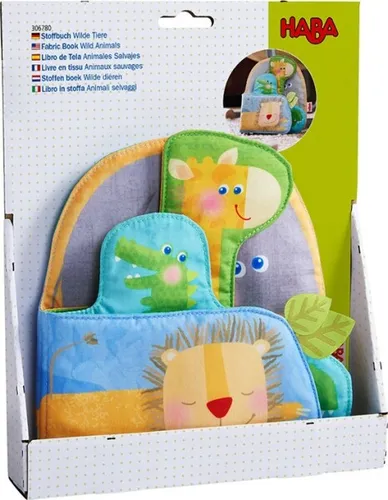 HABA Stoffbuch - Wilde Tiere mit Elefant Egon - Entdecke mit Elefant Egon die afrikanische Tierwelt! Dieses liebevoll gestaltete Fühlbuch fördert die Feinmotorik der Kleinen durch zahlreiche Details zum Tasten und Greifen.