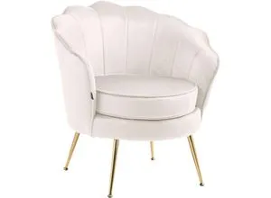 CLP Sessel Rosita I Polsterstuhl mit Samt-Bezug und Gold-Farbigem Metallgestell - Bürostühle mit nostalgischem Flair, der Polstersessel Rosita bietet hohen Sitzkomfort und eine stilvolle Ergänzung für Ihr Wohnzimmer.