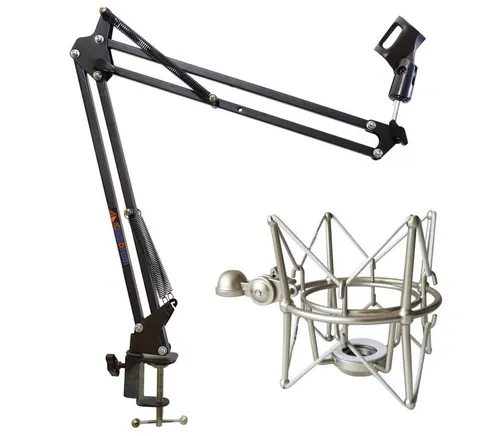 KEEPDRUM NB35 Mikrofonstativ Tisch-Mikrofonarm mit Spinne - Mikrofonständer mit 360 Grad Schwenkarm und Positionsstabilität durch 4 Zugfedern, ideal für professionelle Aufnahmen und Streaming.