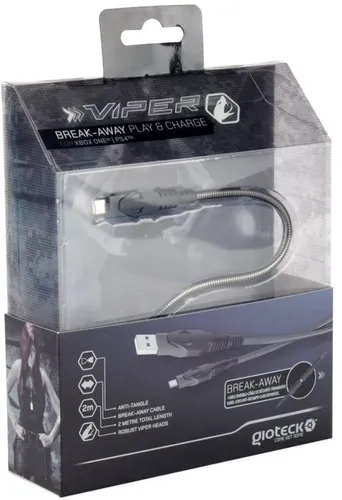 Gioteck TX-Viper Anti-Twist Break-Away USB Ladekabel für PS4 Xbox One Controller