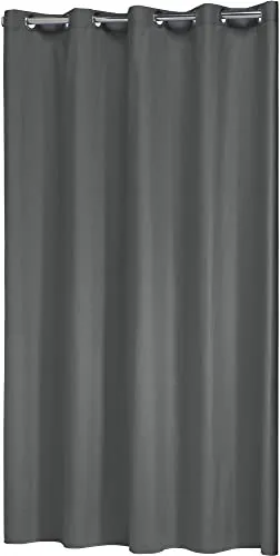 Sealskin Textil Duschvorhang Coloris - Grau, 180 x 200 cm - Duschvorhang mit Beschwerungsband, wasserabstoßend und waschbar bei 30°. Ideal für ein stilvolles Badezimmer und passt perfekt zu jeder Duschstange!