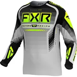 FXR Clutch Pro Hi Vis 2024 Motocross Jersey - Schwarz-Grau-Gelb, Größe XL - Leistungsstarkes Motocross Jersey für Männer, optimaler Sitz und hohe Atmungsaktivität durch spezielles Polyester. Ideal für aufregende Radsport-Abenteuer.
