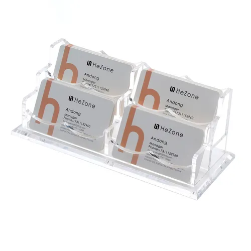 Visitenkartenetui Acryl Visitenkartenhalter Display Rack 4 Steckplätze Visite...